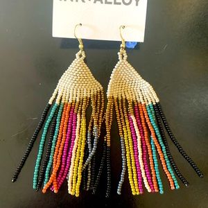 Fringe Beaded Earrings